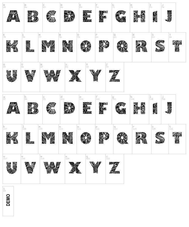 Simpla font map